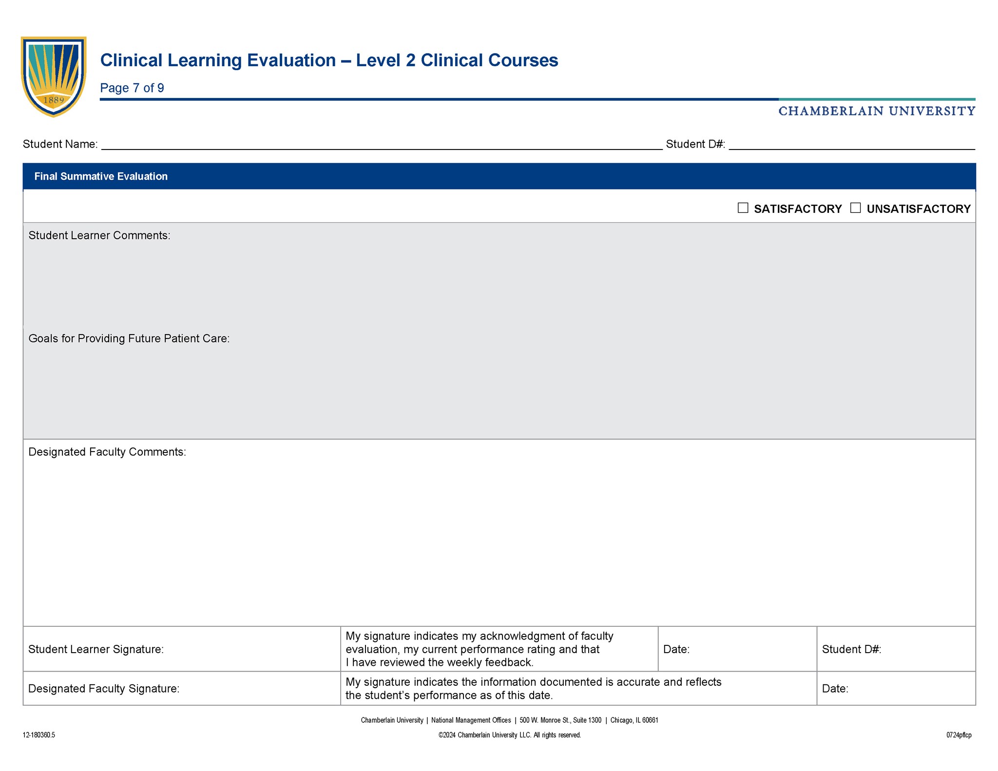 Picture of Clinical Learning Evaluation - Level 2 Clinical Courses (Interactive Electronic Only)